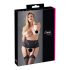 Cottelli Plus Size – čipkovaný korzetový podväzkový pás (čierny) - 4XL