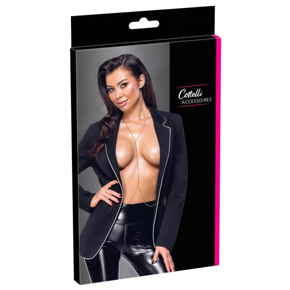 Cottelli - erotický body šperk - zlatá reťaz na telo