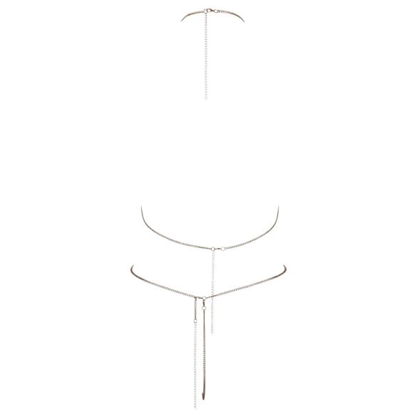 Cottelli - dámske bikiny s reťazou a kamienkami - strieborné