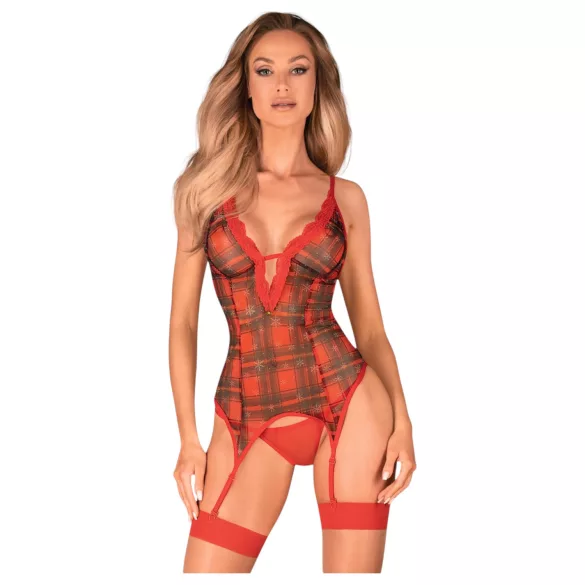 Obsessive Jollymore - vianočná spodná bielizeň set - XL/XXL