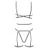 Cottelli - ozdobný body postroj a tangá (čierne) - (S-L)