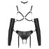 Bad Kitty - čierny bondage postroj set - M