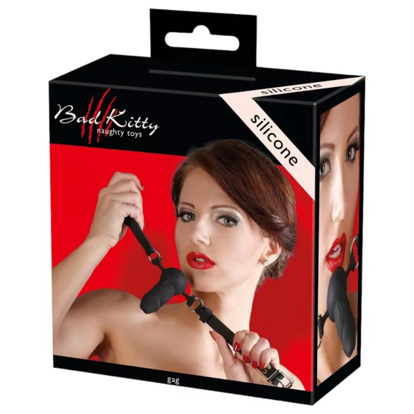 Bad Kitty - silikónový náustok s malým dildom - čierny