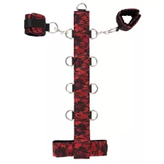   Bad Kitty - bondage sada ázijské putá na krk - červeno-čierna