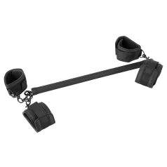   Fetish - bondage sada s tyčou - umelá koža - čierna - 6 dielov