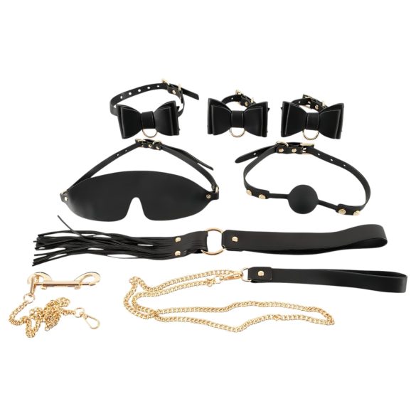 Bad Kitty - 7-dielna bondage sada v taške (čierno-zlatá)