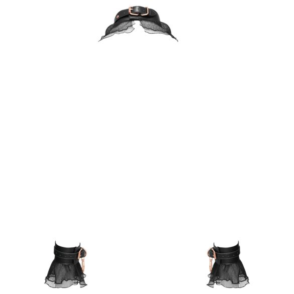 Bad Kitty - zamatný viazací set (4 diely) - čierna