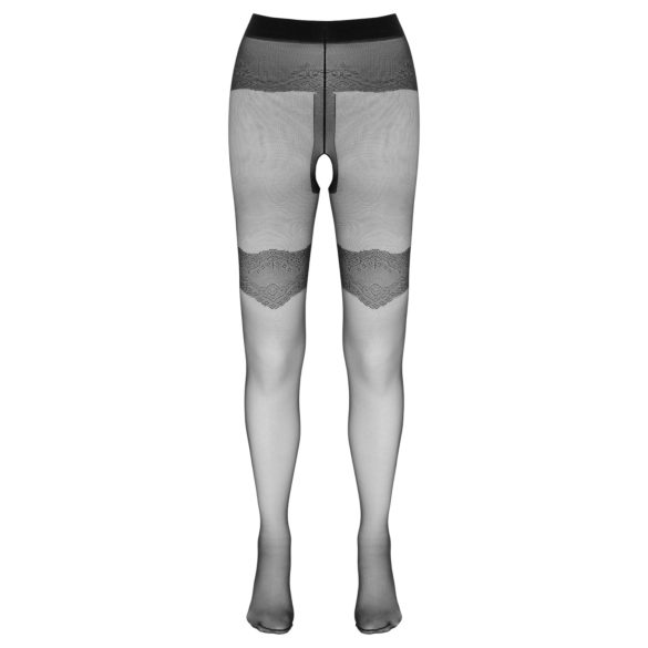 Cottelli - exkluzívne vzorované, otvorené pančuchy (čierne) - 5