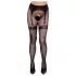 Cottelli Legwear - sieťované pančuchy s otvorom - čierne S-L