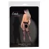 Cottelli Legwear - sieťované pančuchy s otvorom - čierne S-L