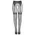 Cottelli Legwear - sieťované pančuchy s otvorom - čierne S-L