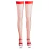 Cottelli - samodržiace pančuchy - hustá sieťovina - červená - L