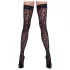 Cottelli Legwear - samodržiace pančuchy - leopard vzor - čierne - 5