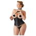 Cottelli Plus Size - saténový korzet (čierny)