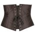 Cottelli Plus Size - saténový korzet (čierny) - 2XL