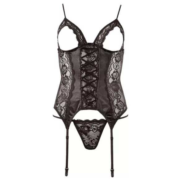 Cottelli - Variabilný vrchný diel s podväzkami (čierny)