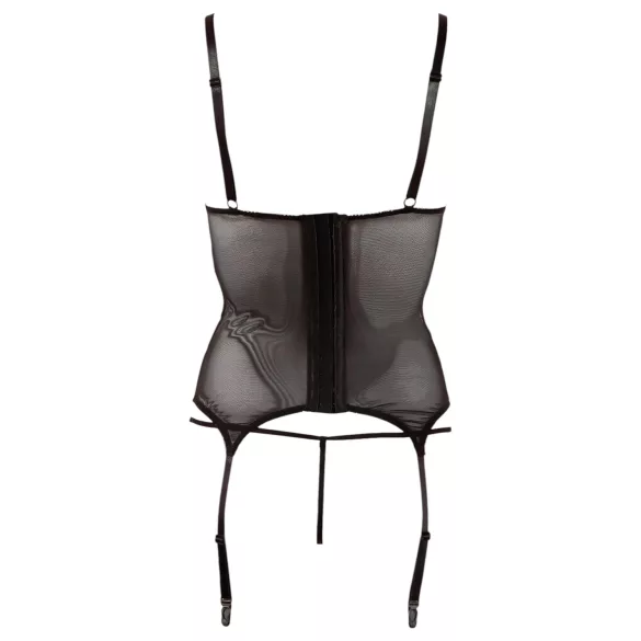 Cottelli - dámske priesvitné tričko - lesklé pruhy - čierne