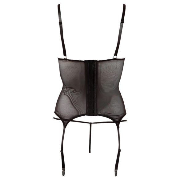 Cottelli - dámske priesvitné tričko - lesklé pruhy - čierne - L