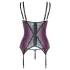 Cottelli Curves - čipkovaná, korzetová spodná bielizeň súprava (fialová)