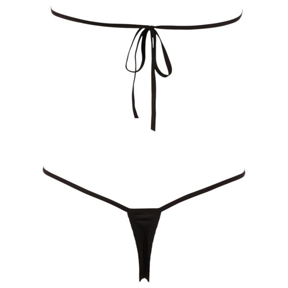 NO:XQSE - otvorené body so štrasom - čierne - veľkosť S-L