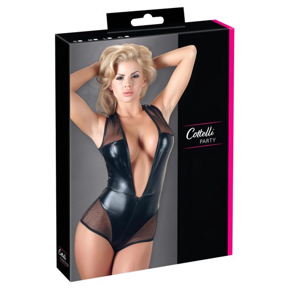 Cottelli - žiarivý sieťovaný body (čierny) - L