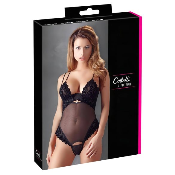 Cottelli - Zamatné kombinovateľné body (čierne) - 85C/L