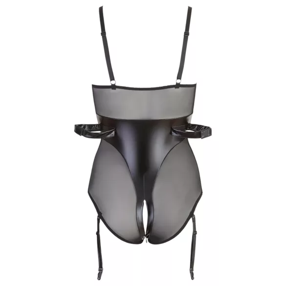 Cottelli Bondage - lesklé body s putami - čierne