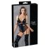 Cottelli Bondage - lesklé body s putami (čierne) - M