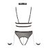 Cottelli Bondage - Otevrené body s páskami a reťazami (čierne) - XL