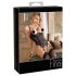Abierta Fina - Iskrivé čipkované body s otvorom (čierne) - 85B/L