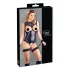 Cottelli Bondage - lesklé otvorené body a putá na ruky - čierne