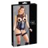Cottelli Bondage - Lesklé body s otvorom a putami (čierne) - L