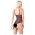 Cottelli - čipkované, perlové otvorené body (čierne) - L