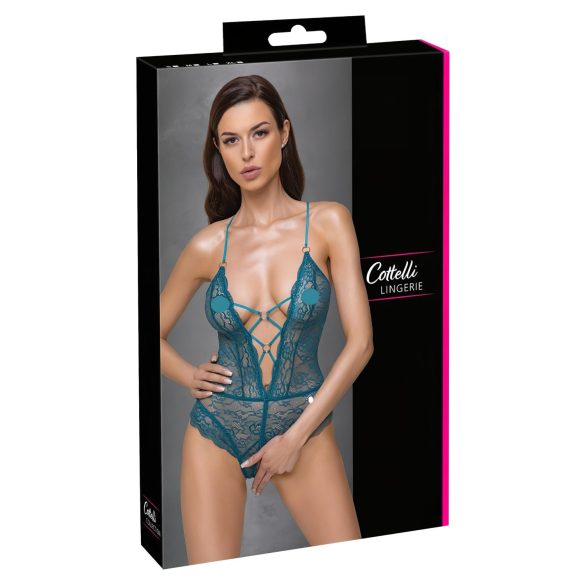 Cottelli - korzetové čipkové, otvorené body (zelené) - M
