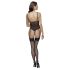 Cottelli - čipkované otvorené body s podväzkami (čierne) - M