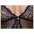 Cottelli - čipkované otvorené body s podväzkami (čierne) - M