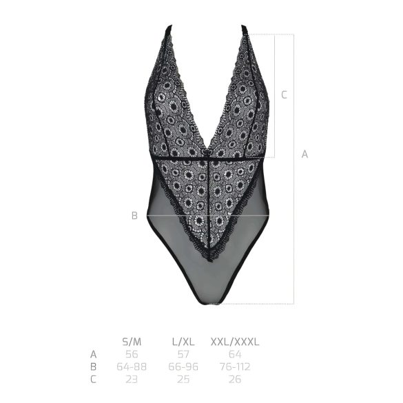 Passion Eco Zinnia - čipkované body (čierne)