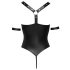 Cottelli Bondage - lesklé otvorené body s krúžkami (čierne) - M