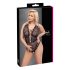 Cottelli Curves Plus Size - priesvitné vzorované body (čierne)