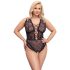 Cottelli Curves Plus Size - priesvitné vzorované body (čierne)
