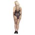 Cottelli Curves Plus Size - priesvitné vzorované body (čierne)
