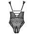 Cottelli Curves Plus Size - priesvitné vzorované body (čierne)