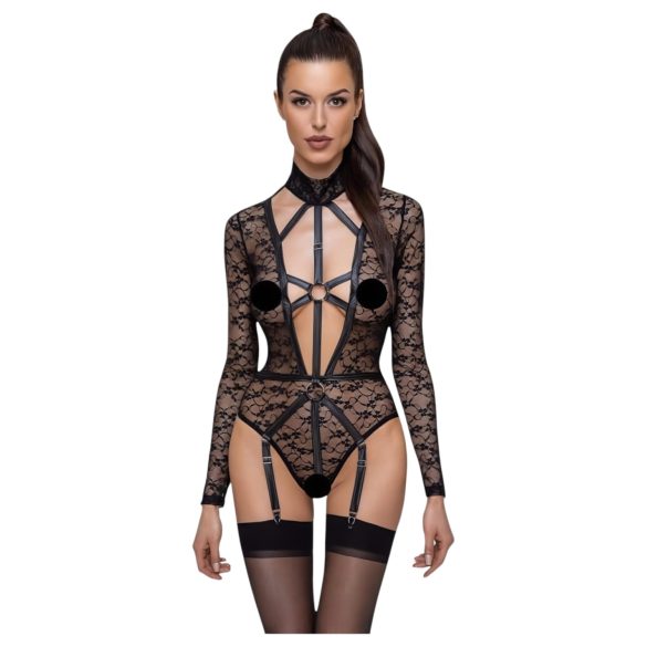 Cottelli - priehľadné body s remienkami (čierne)