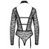 Cottelli - priehľadné body s remienkami (čierne) - M