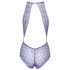Bozkávacie - čipkované body s remienkom na krk (fialové) - L/XL