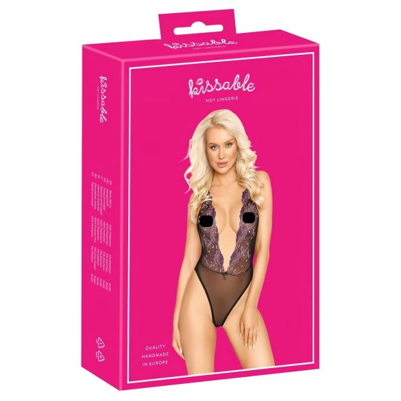 Bozkateľné - čierne body s ružovou výšivkou