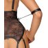 Cottelli Bondage - otvorený body s putami (čierny)