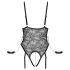 Cottelli Bondage - otvorený body s putami (čierny) - L