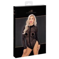 Noir - dlhý rukáv s leopardím vzorom (čierny) - M