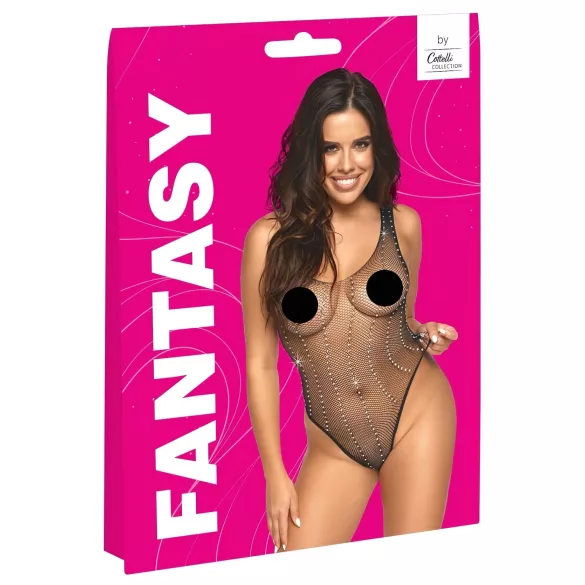 Cottelli - sieťované body so štrasom - čierna - S-L